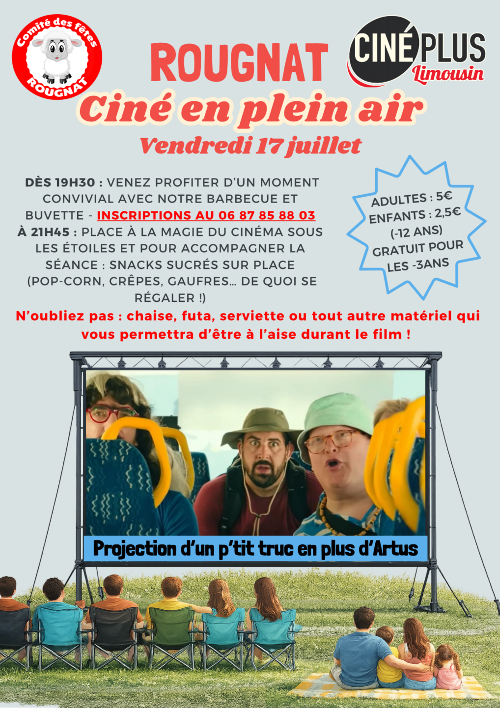 Ciné en plein air à Rougnat Un p&rsquo;tit truc en plus  Rougnat