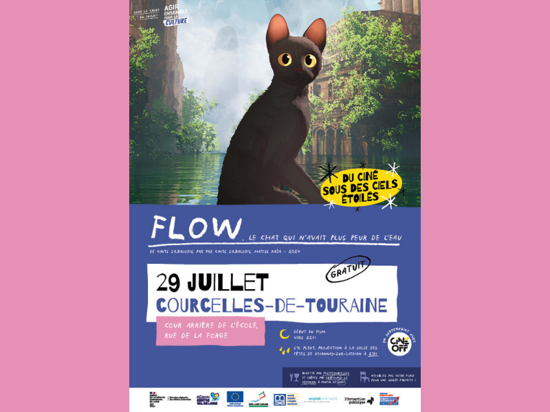 Ciné plein air Flow, le chat qui n&rsquo;avait plus peur de l&rsquo;eau  Courcelles-de-Touraine