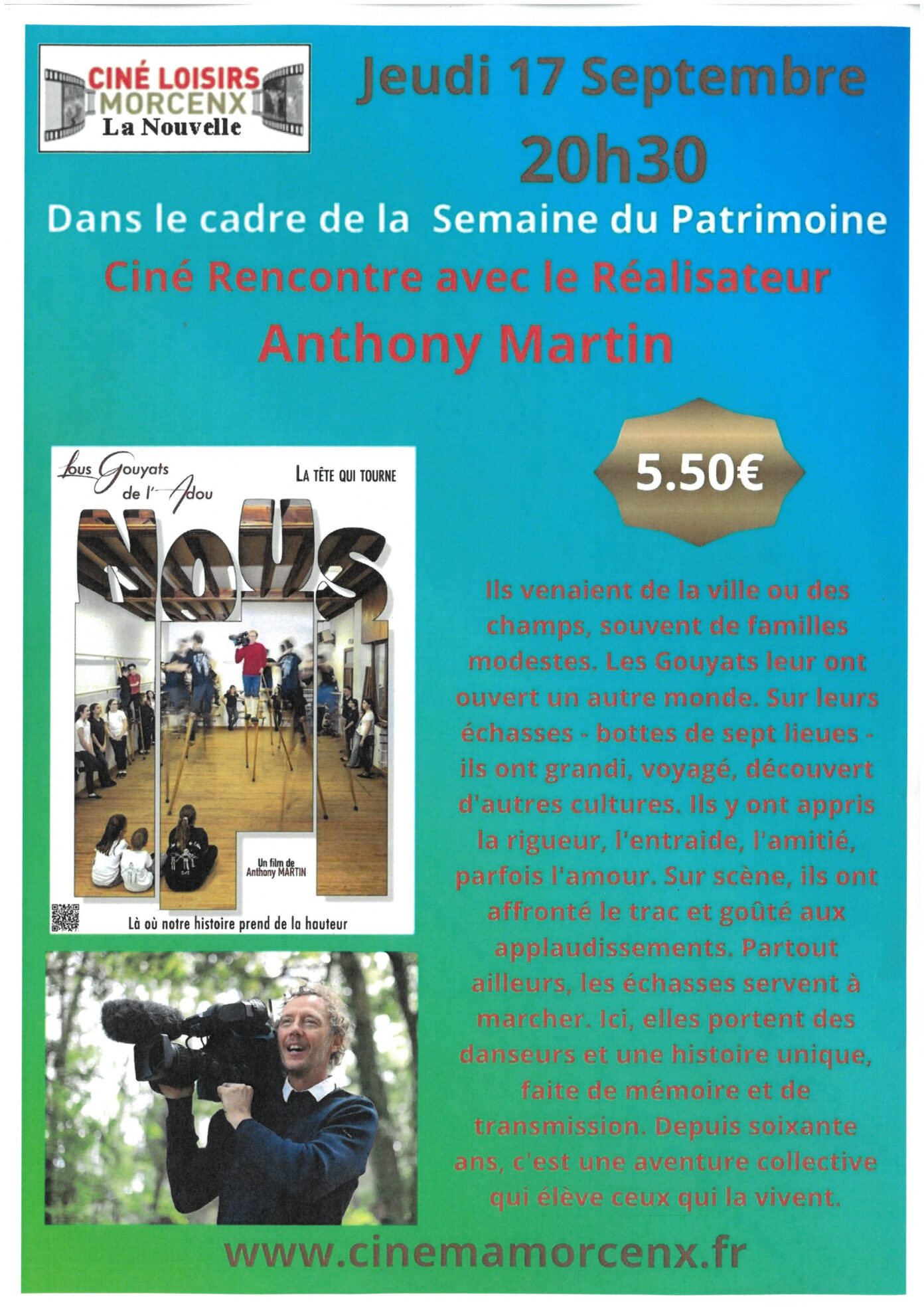 Ciné rencontre avec le réalisateur Anthony Martin  Morcenx-la-Nouvelle