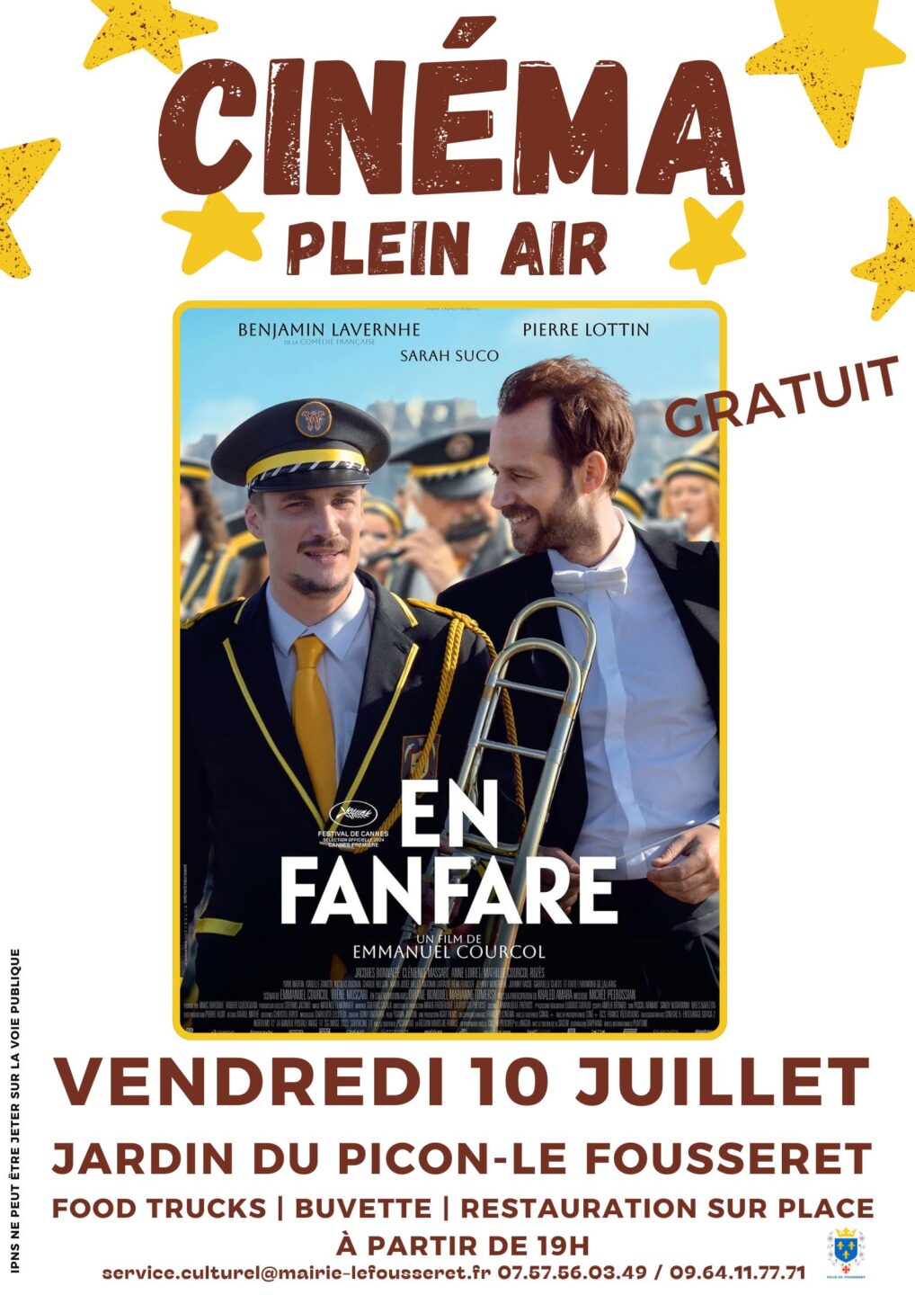 CINÉMA EN PLEIN AIR JARDIN DU PICON Le Fousseret