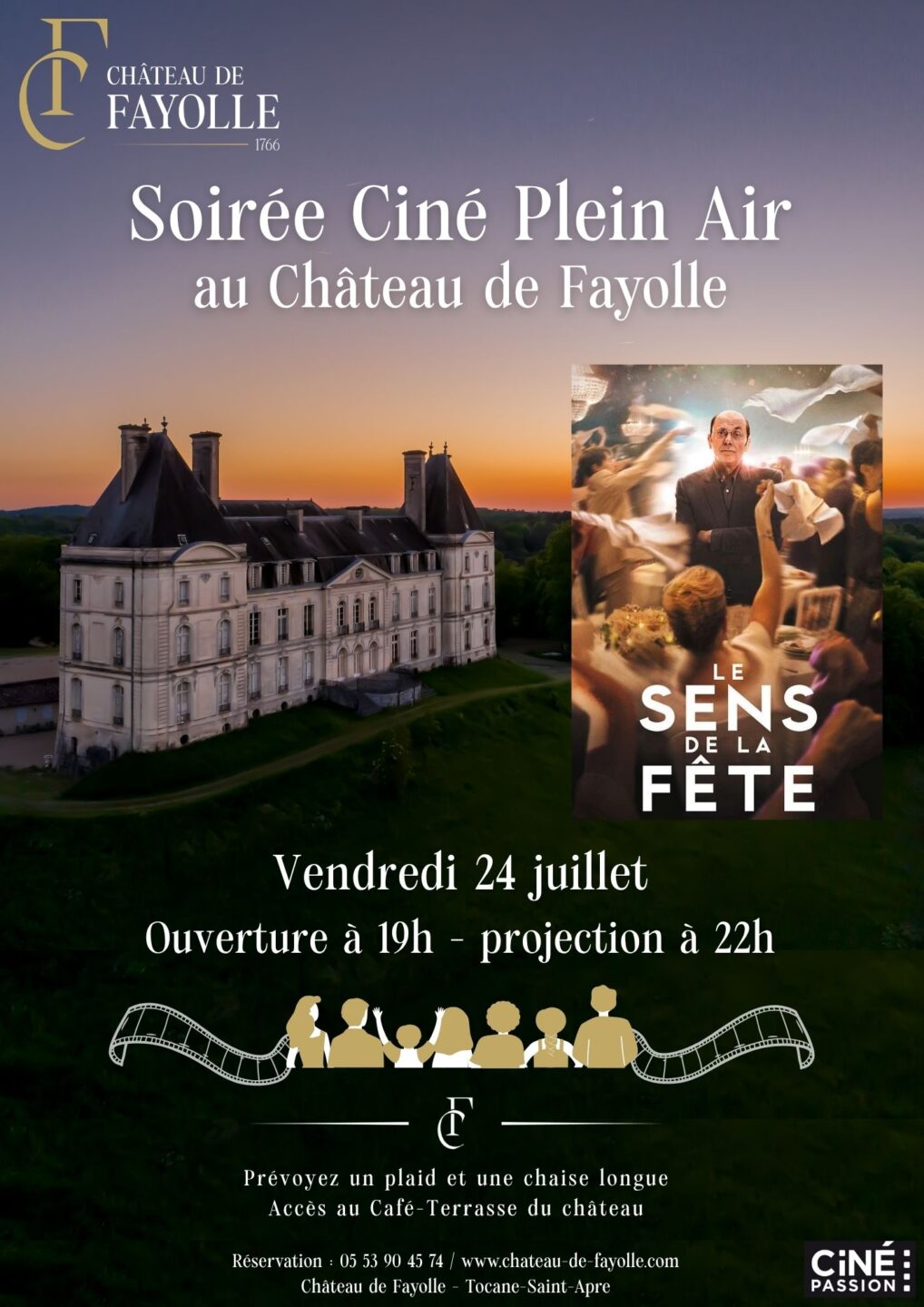 Cinéma en plein air Le sens de la fête Route du Château Tocane-Saint-Apre