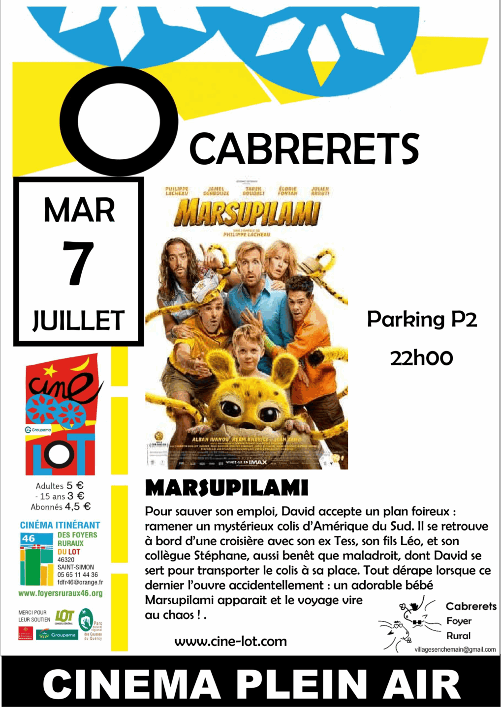Cinéma en plein air Marsupilami  Cabrerets