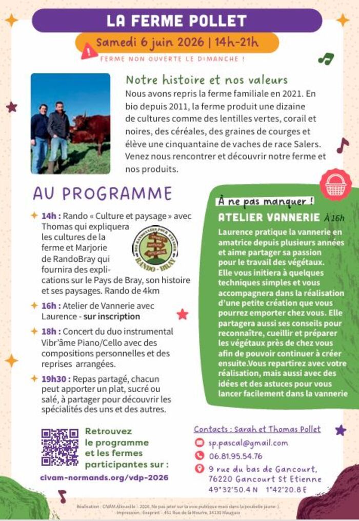 CIVAM Vachement dépaysant – La ferme Pollet, La ferme Pollet, Gancourt-Saint-Étienne