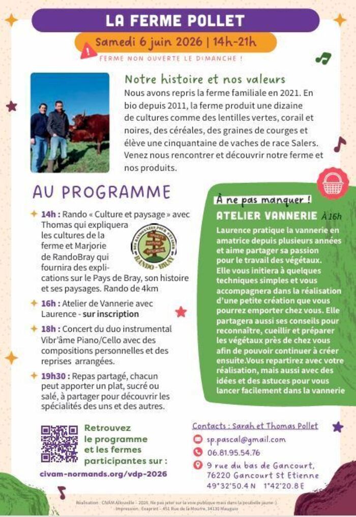 CIVAM Vachement dépaysant – La ferme Pollet, La ferme Pollet, Gancourt-Saint-Étienne