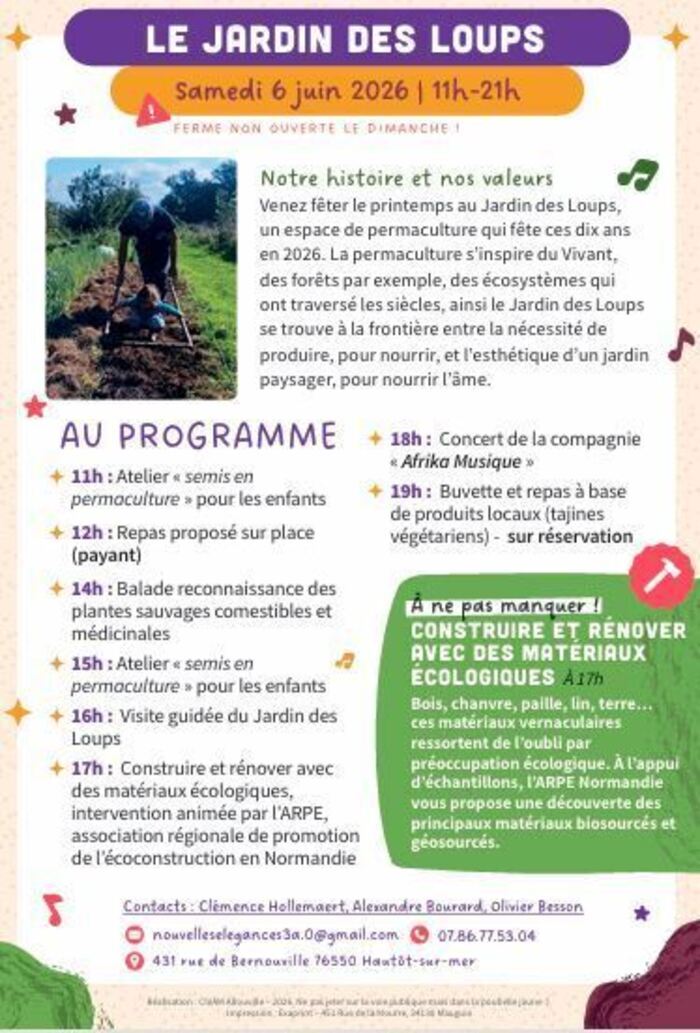 CIVAM Vachement dépaysant – Le jardin des loups, Le jardin des loups, Hautot-sur-Mer