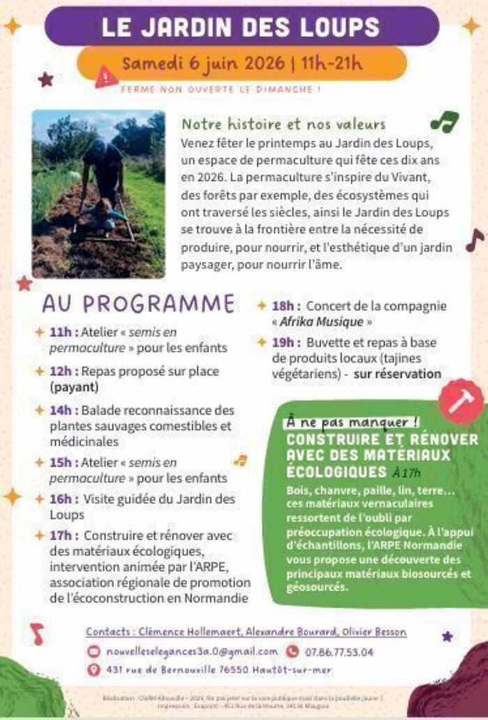 CIVAM Vachement dépaysant – Le jardin des loups, Le jardin des loups, Hautot-sur-Mer