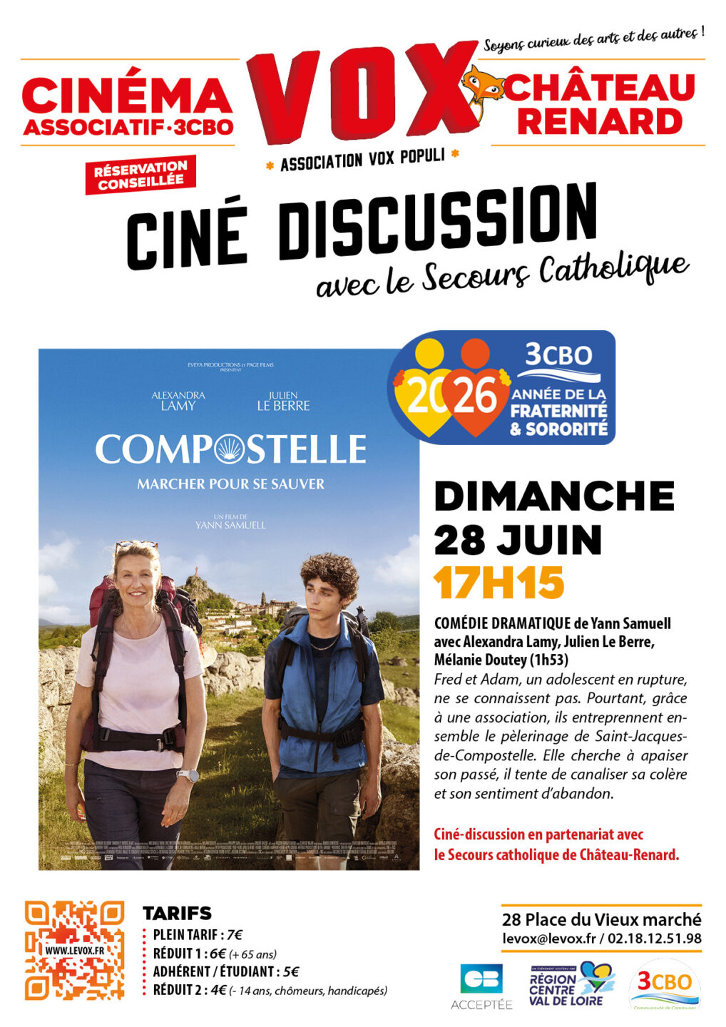 Compostelle (ciné-discusison) 28 Place du Vieux Marché Château-Renard 2026-06-28