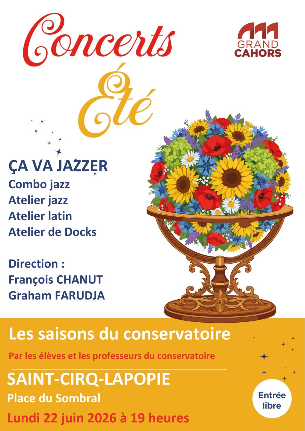 Concert Ça Va Jazzer Saint-Cirq-Lapopie