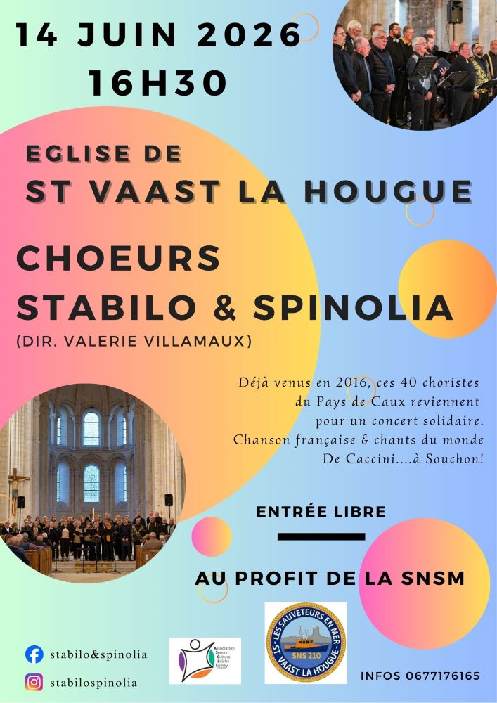 Concert chœurs Stabilo et Spinolia Saint-Vaast-la-Hougue