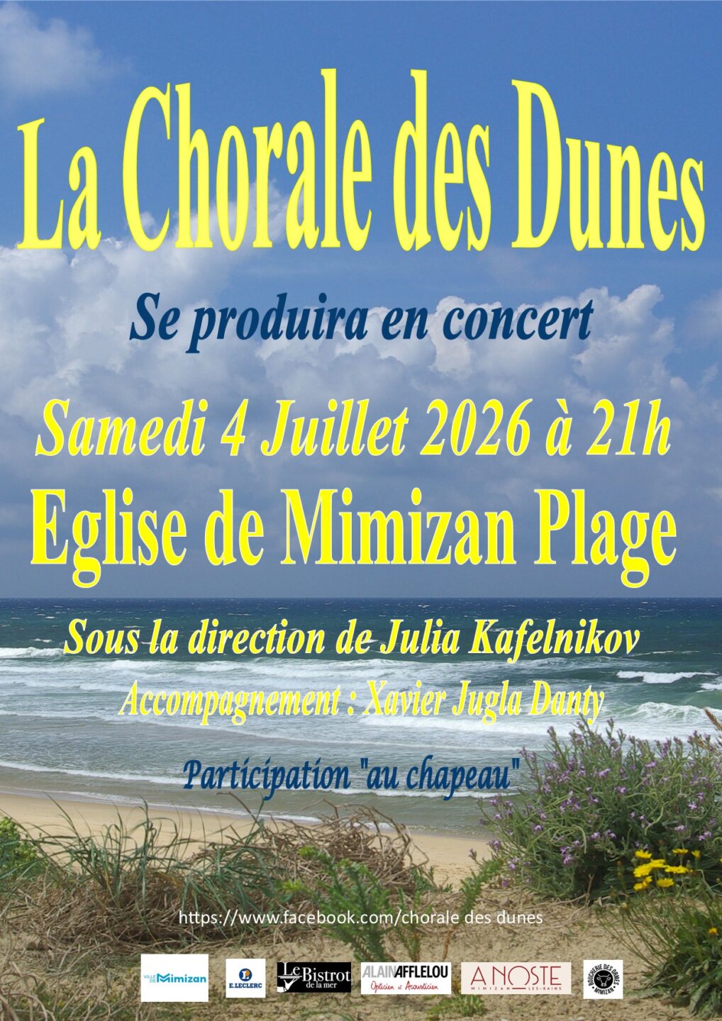 Concert chorale Eglise Notre Dame des Dunes Mimizan 2026-07-04