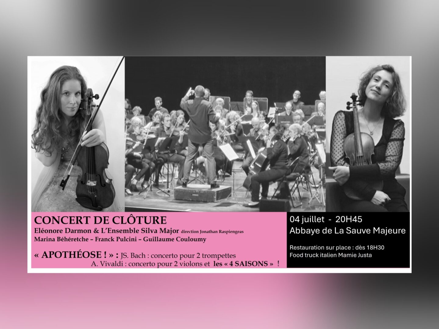 Concert de clôture Eléonore Darmon & l’ensemble Silva Major Festival Silva Major Abbaye de La Sauve-Majeure La Sauve