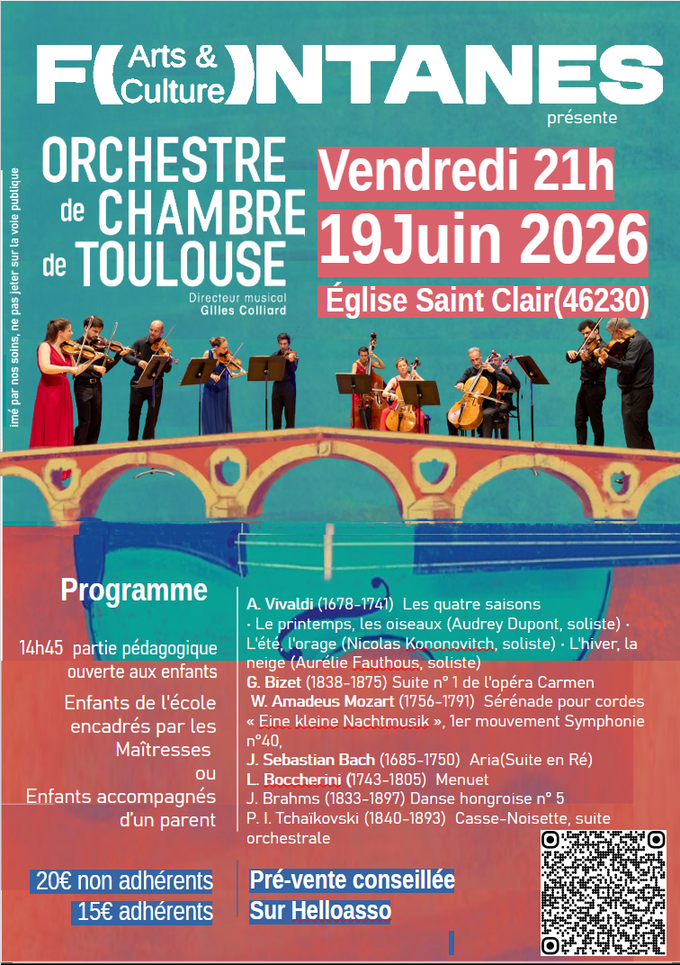 Concert de l’Orchestre de Chambre de Toulouse Fontanes