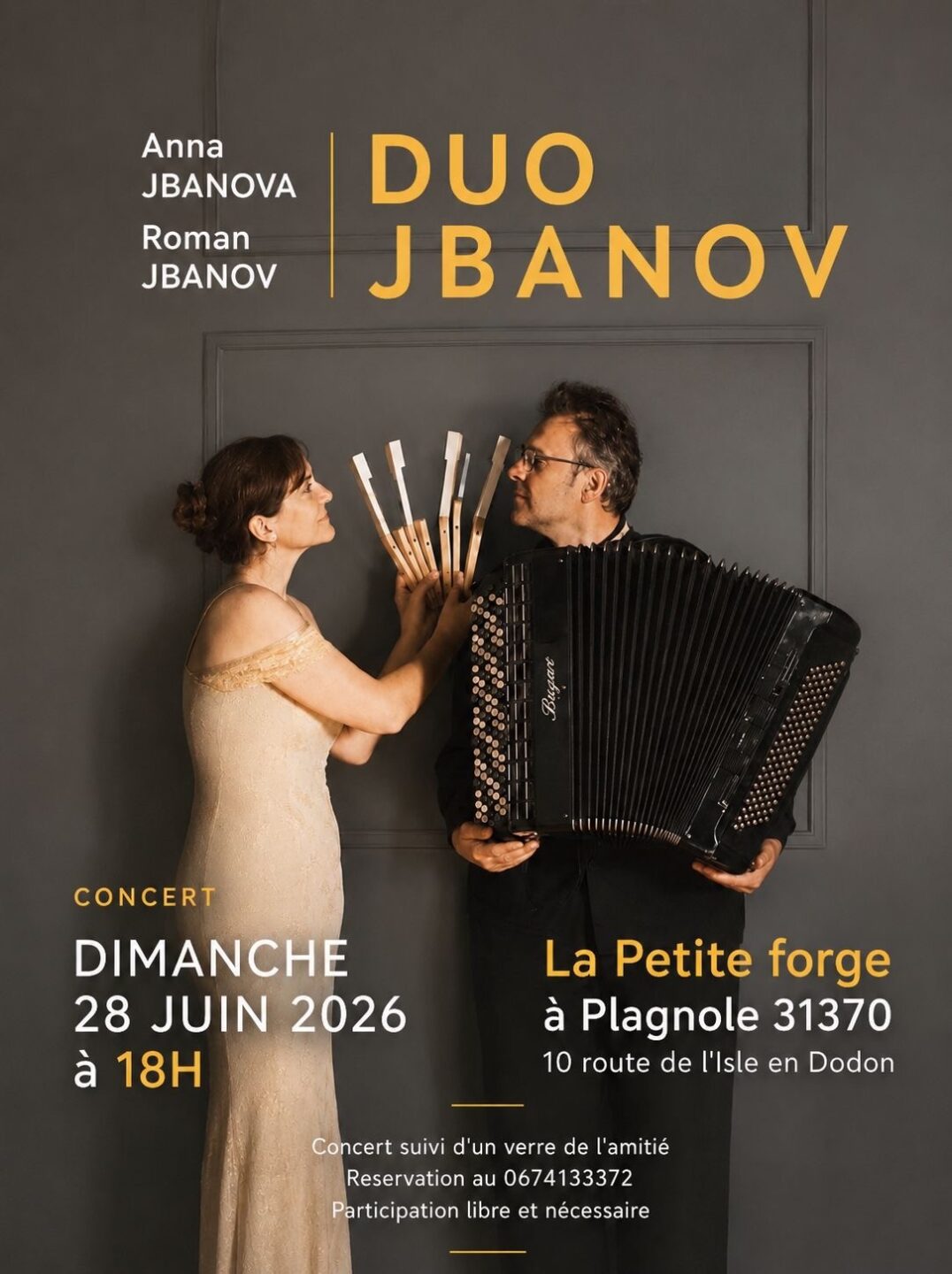 CONCERT DU DUO JBANOV LA PETITE FORGE Plagnole
