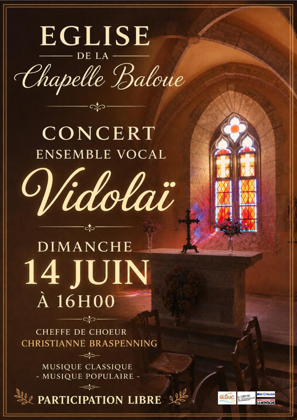 Concert ensemble vocal Vidolaï La Chapelle-Baloue