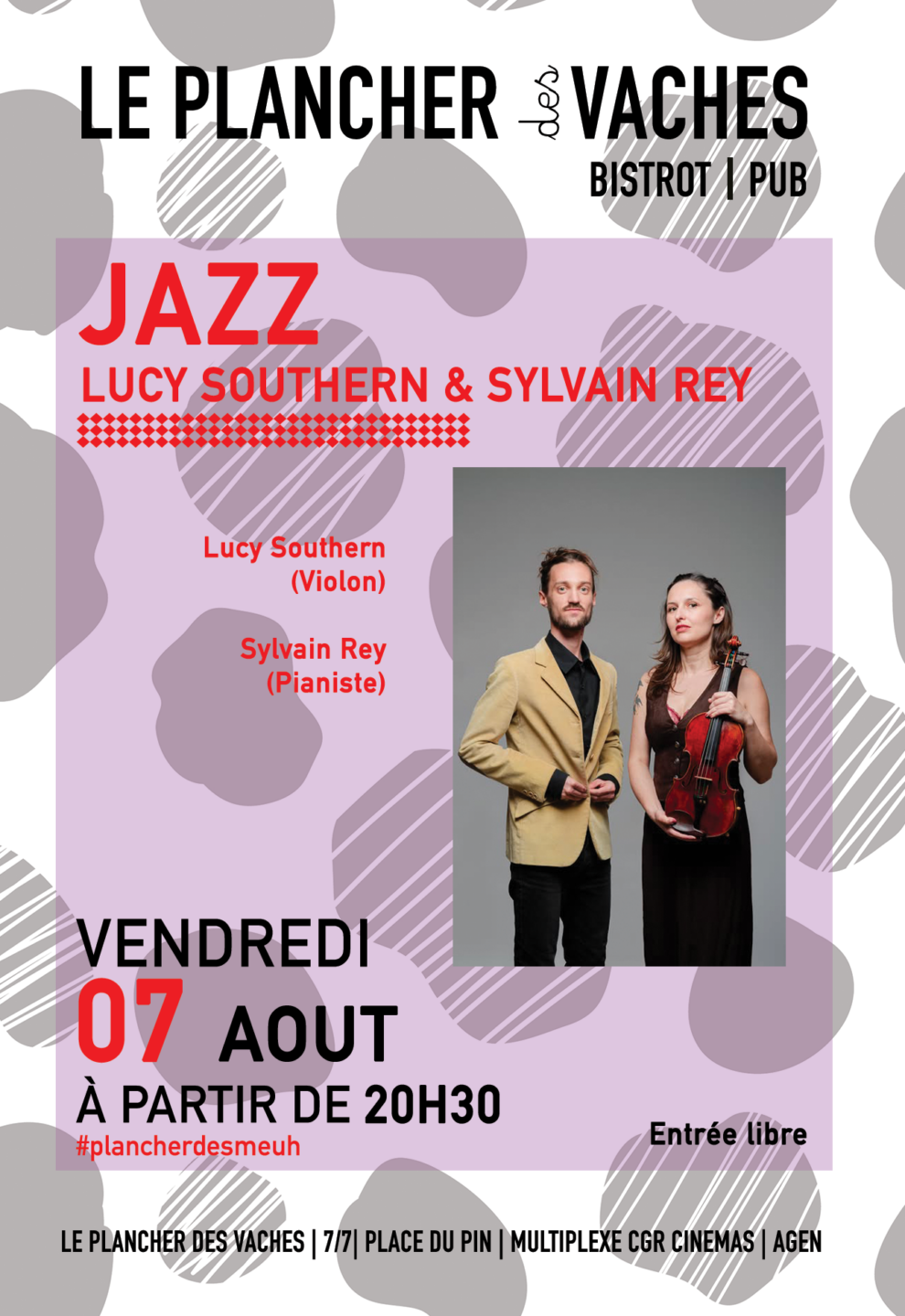 Concert jazz Lucy Southern et Sylvain Rey Plancher des vaches Agen