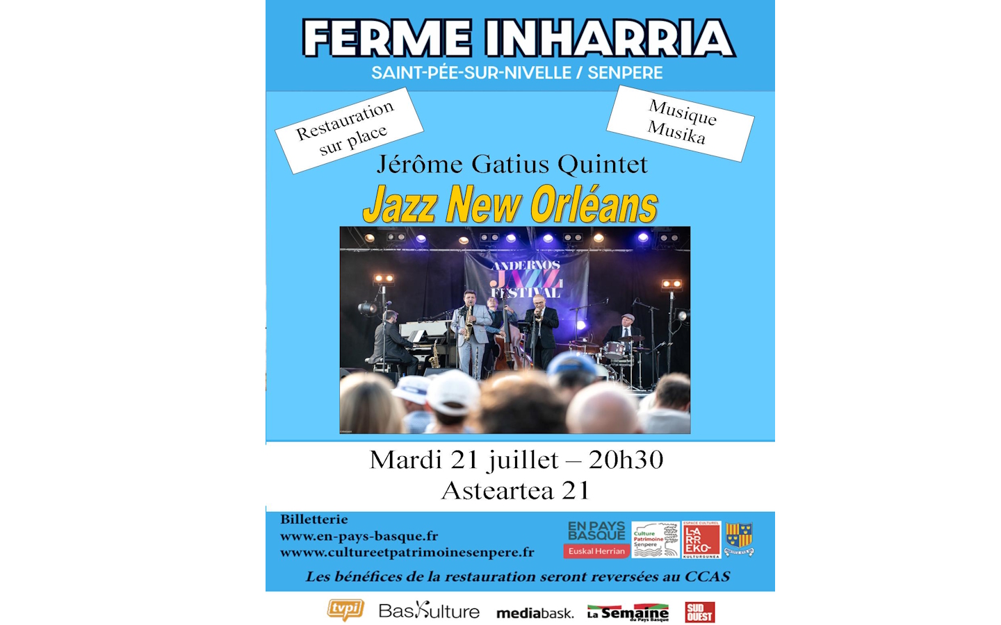 Concert Jazz Swing Nouvelle Orléans Chemin Igel Karrika Saint-Pée-sur-Nivelle 2026-07-21