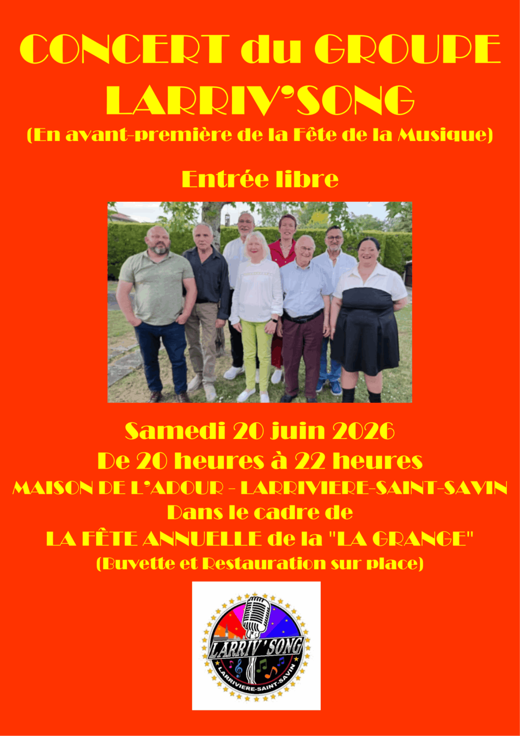 Concert Larriv&rsquo;song  Larrivière-Saint-Savin