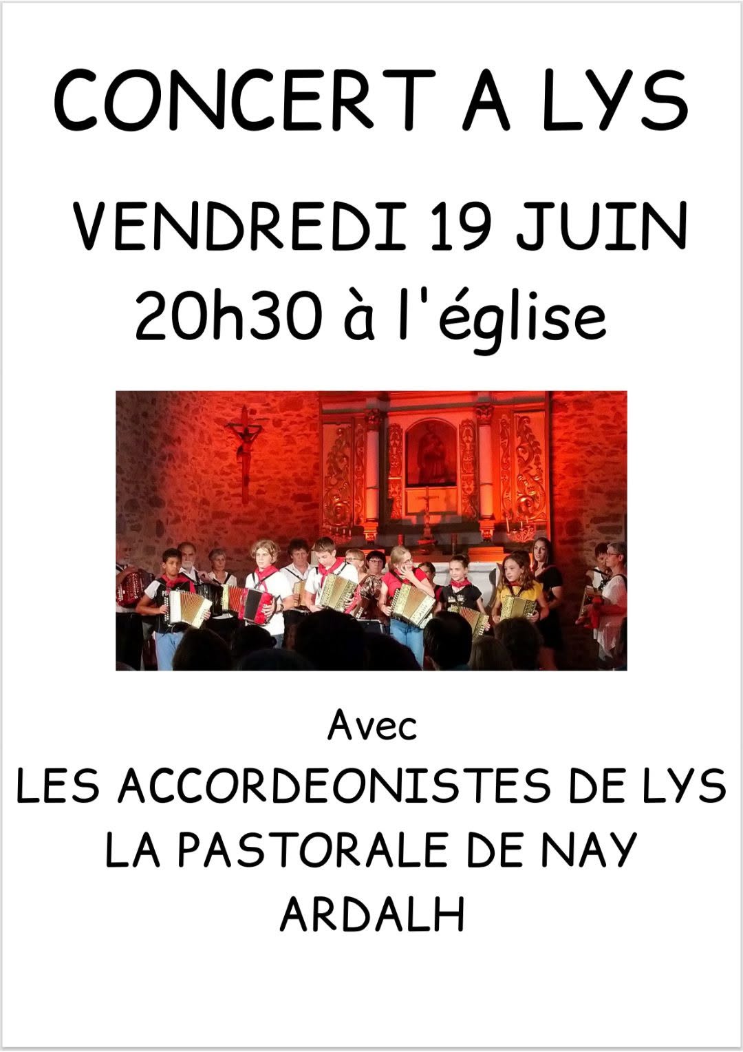Concert Les accordéonistes de Lys, la Pastorale de Nay, Ardalh Lys