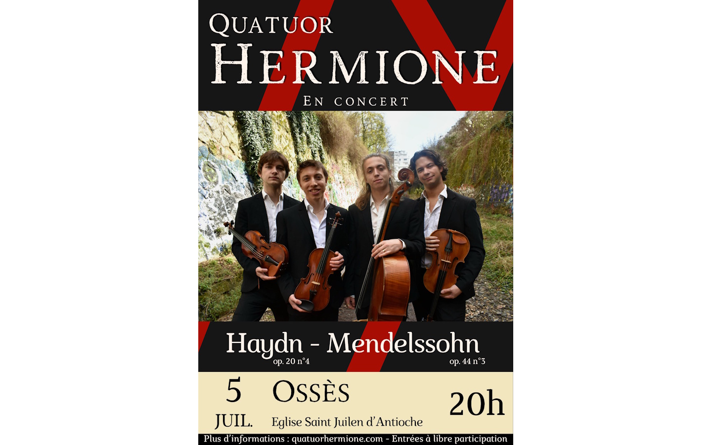 Concert Quatuor Hermione Ossès