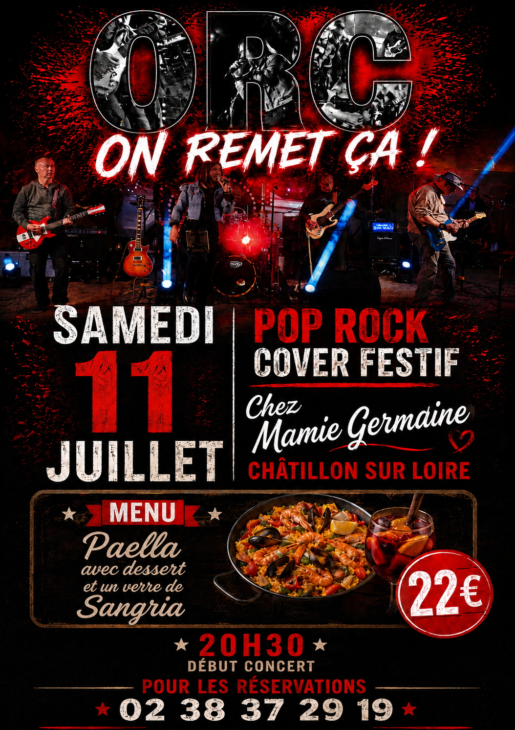 Concert-repas avec le groupe On remet ça !  Châtillon-sur-Loire