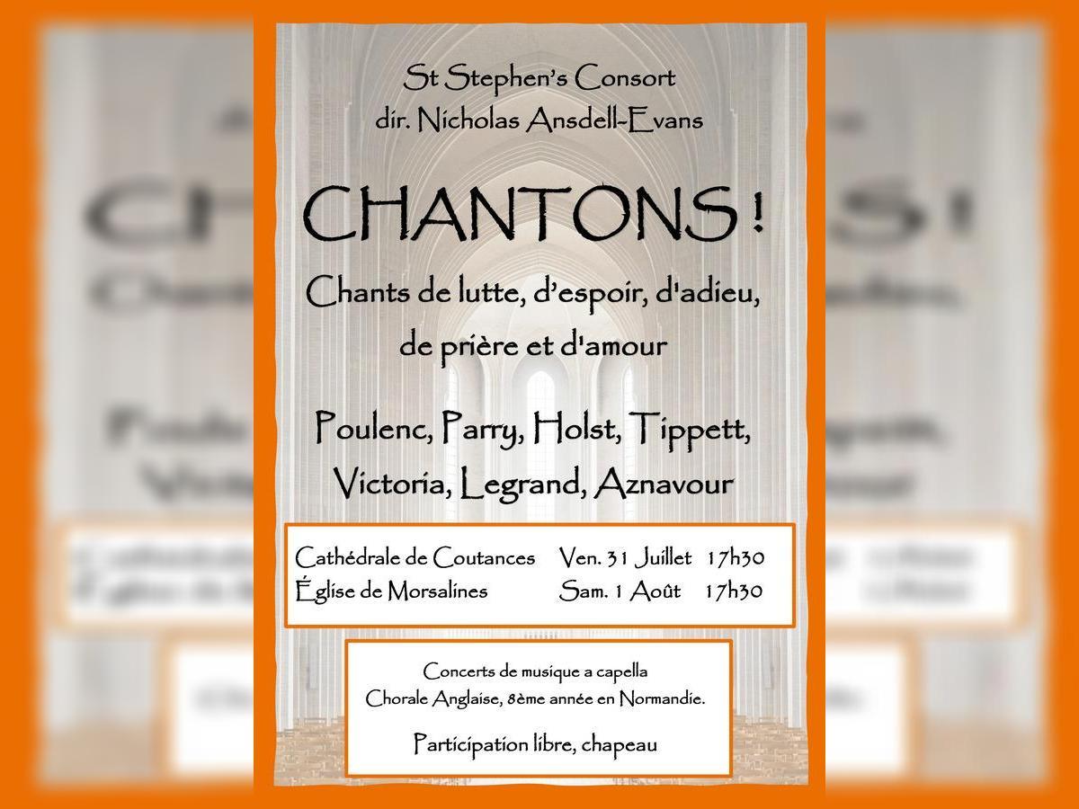 Concert St Stephen Consort Chantons ! 1 Rue du Puits Notre-Dame Coutances 2026-07-31