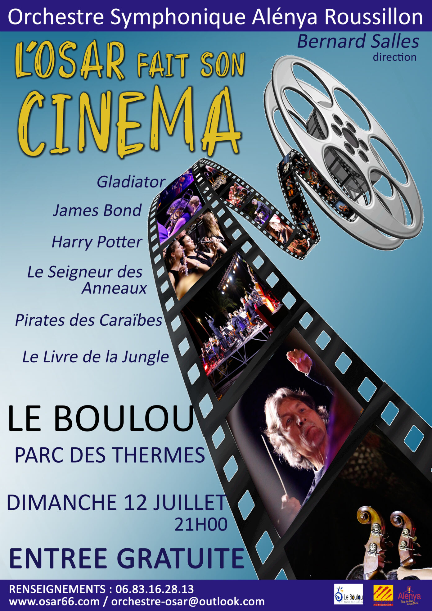 CONCERT SYMPHONIQUE L’OSAR FAIT SON CINÉMA Route d&rsquo;Espagne Le Boulou