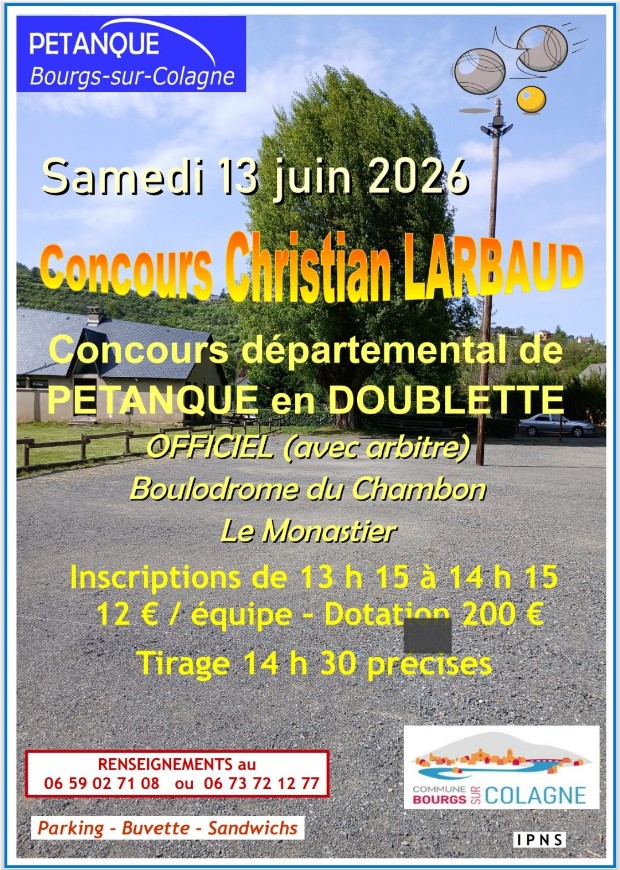 CONCOURS CHRISTIAN LARBAUD Bourgs sur Colagne