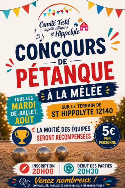 Concours de pétanque à la mélée  Saint-Hippolyte