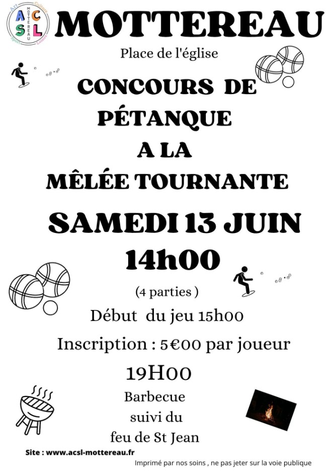 Concours de pétanque à la mêlée tournante Mottereau