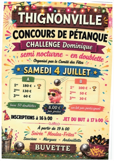Concours de pétanque  Thignonville 2026-07-04