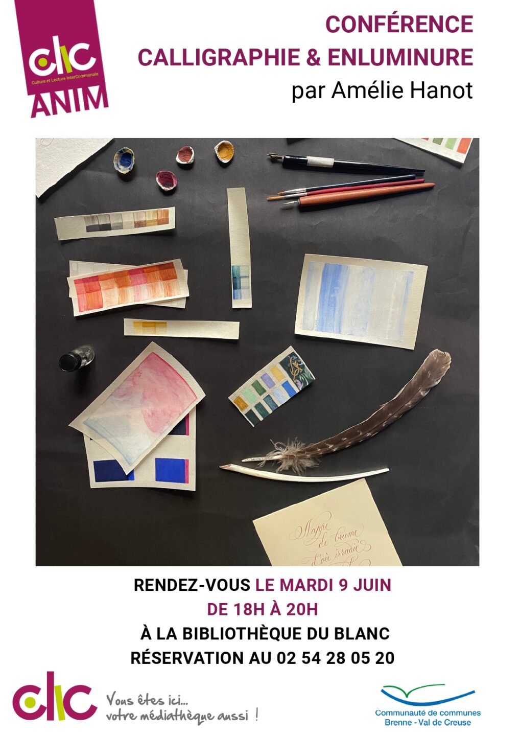 Conférence calligraphie et enluminure Le Blanc