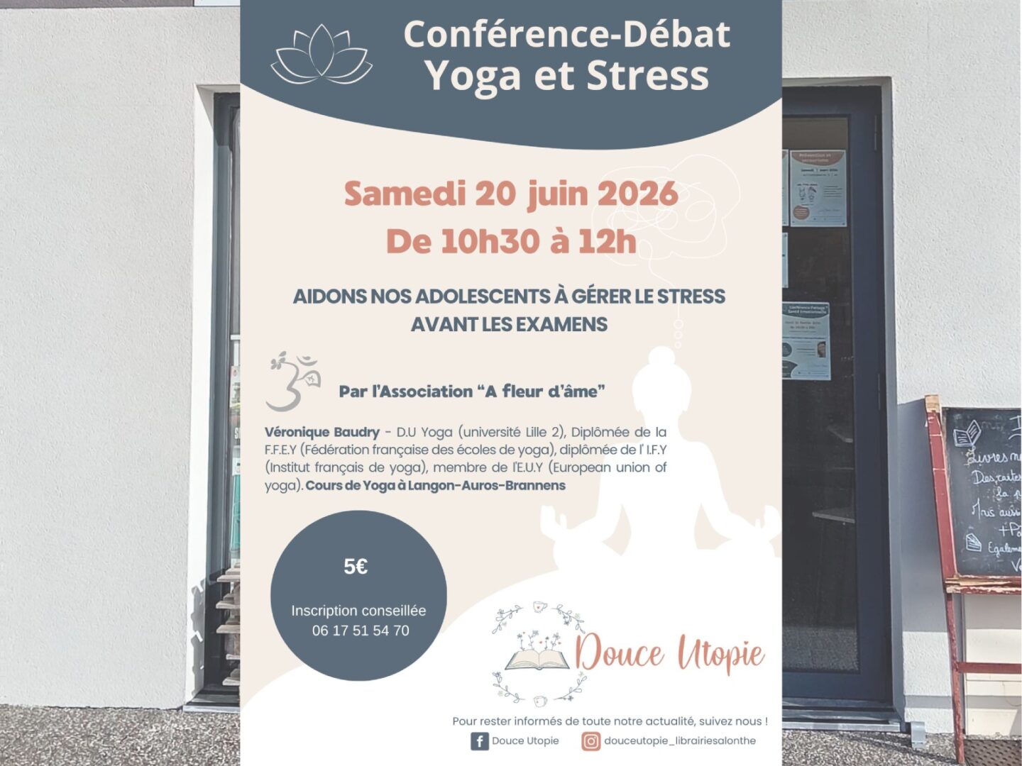 Conférence-Débat Yoga et Stress Librairie-Salon de thé Douce Utopie Auros