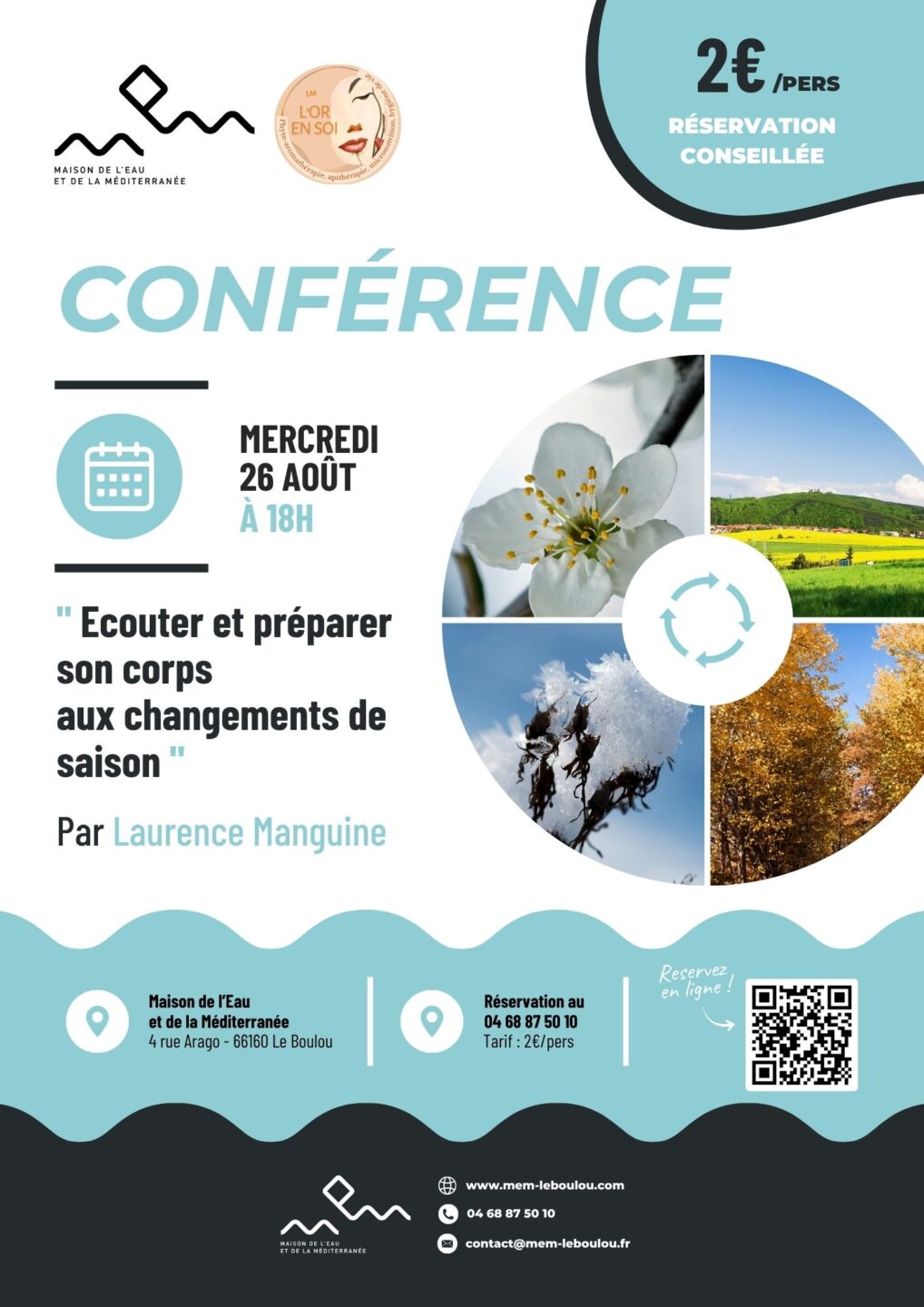 CONFÉRENCE ECOUTER ET PRÉPARER SON CORPS AUX CHANGEMENTS DE SAISON Le Boulou