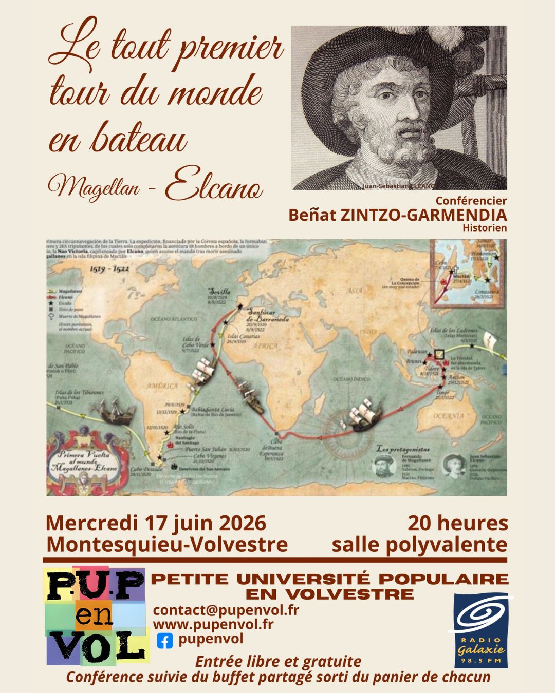 CONFÉRENCE LE TOUT PREMIER TOUR DU MONDE EN BATEAU SALLE POLYVALENTE Montesquieu-Volvestre
