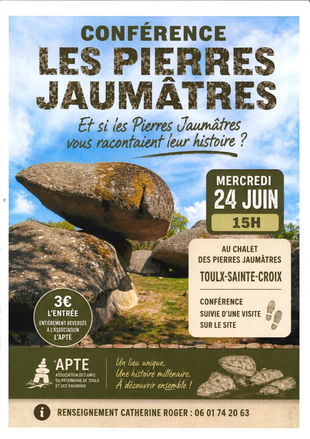 Conférence sur les Pierres Jaumâtres  Toulx-Sainte-Croix