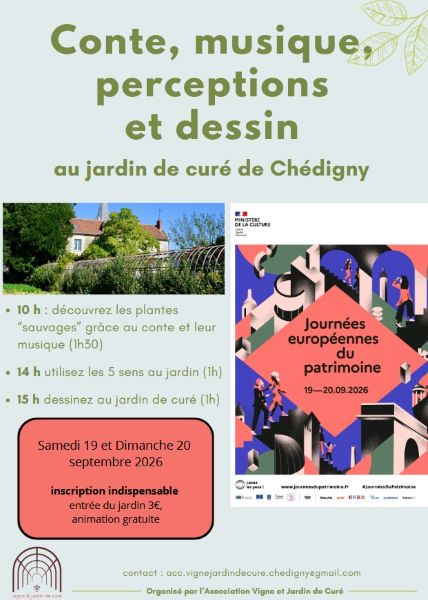 Conte, musique, perception et dessin journées du patrimoine  Chédigny