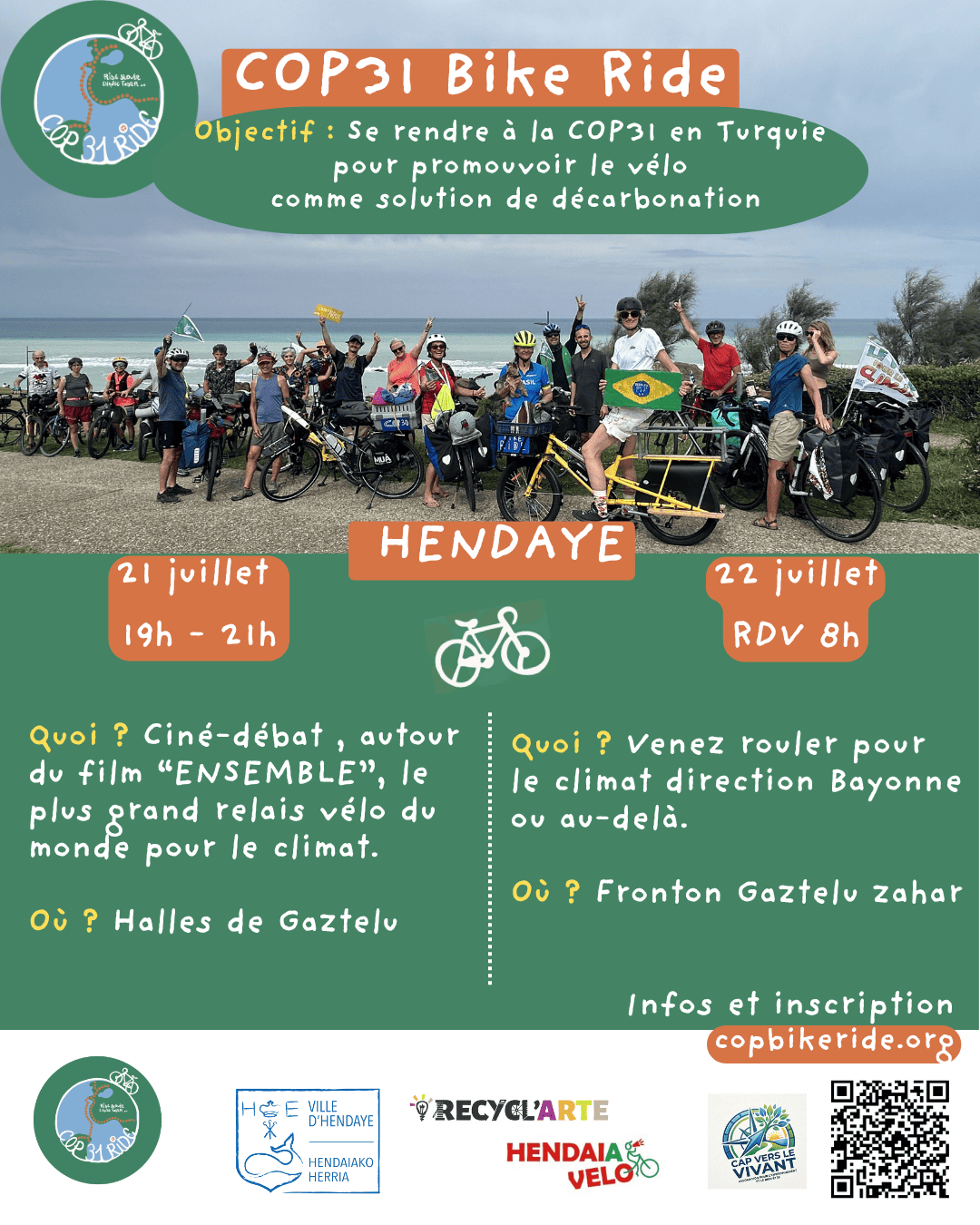 COP31 Bike Ride Allées du Vieux Fort Hendaye 2026-07-22