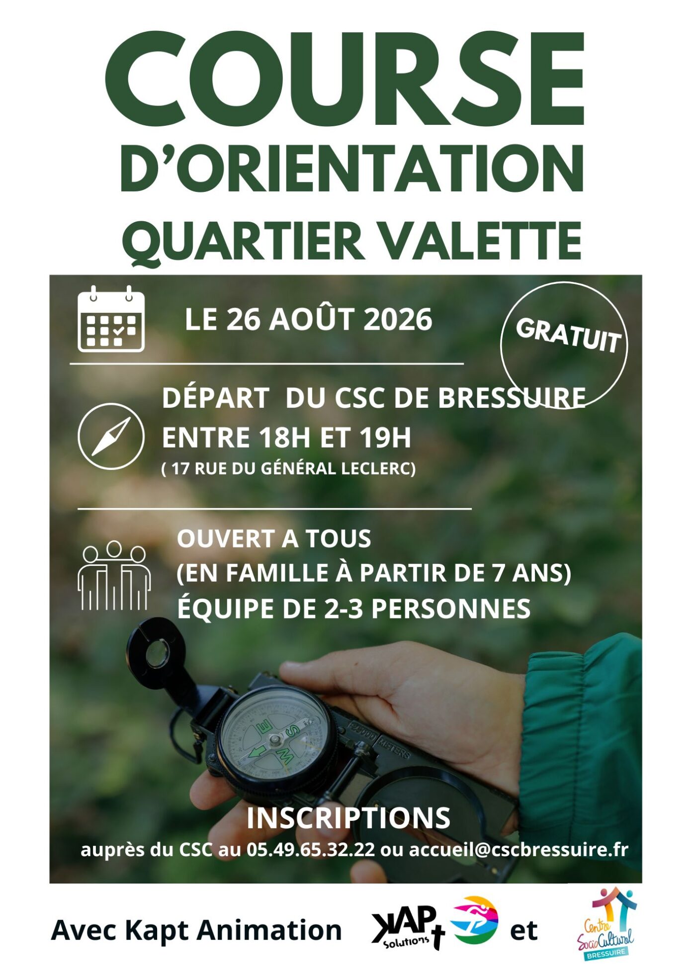 Course d&rsquo;orientation Centre Socio-Culturel Bressuire