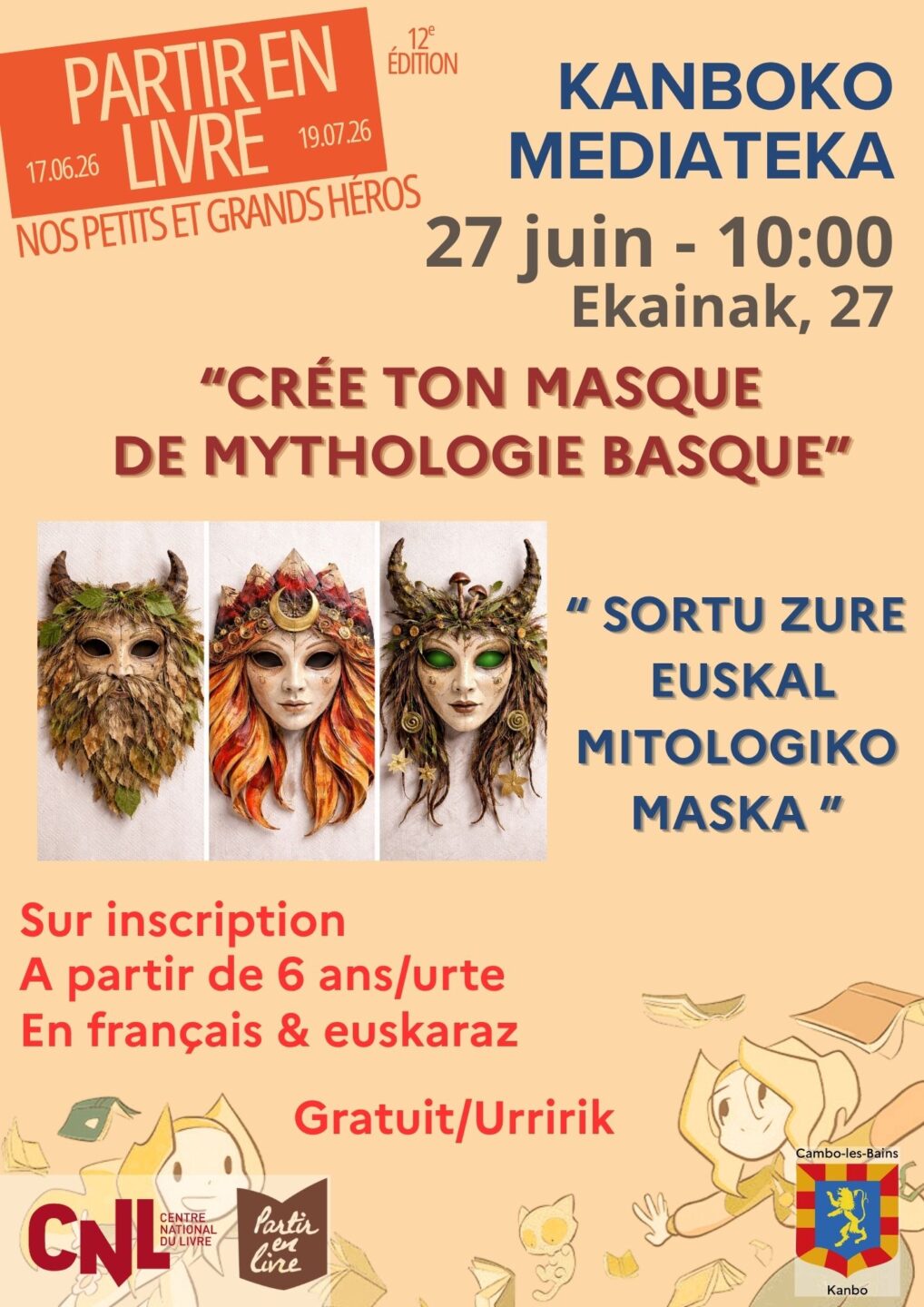 Crée ton masque de mythologie basque Médiathèque de Cambo-les-Bains Cambo-les-Bains
