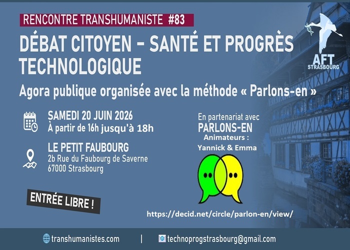 Débat citoyen – Santé et progrès technologique Restaurant : Le Petit Faubourg Strasbourg