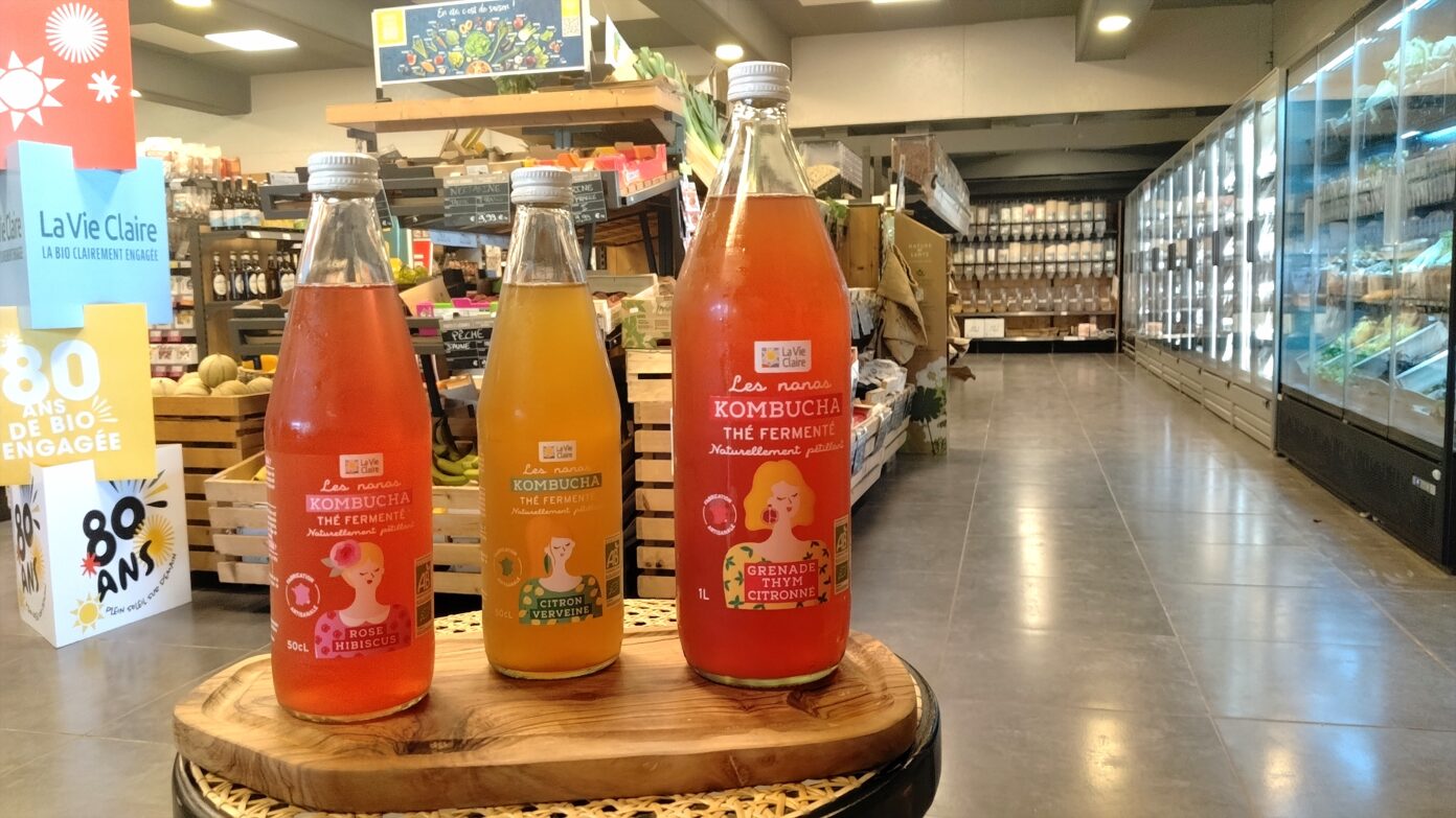 Dégustation de kombucha et kéfir La Vie Claire Les Rousses