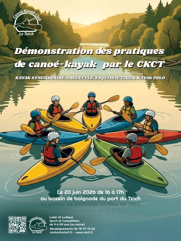 Démonstration de Kayak synchronisé. Le Teich