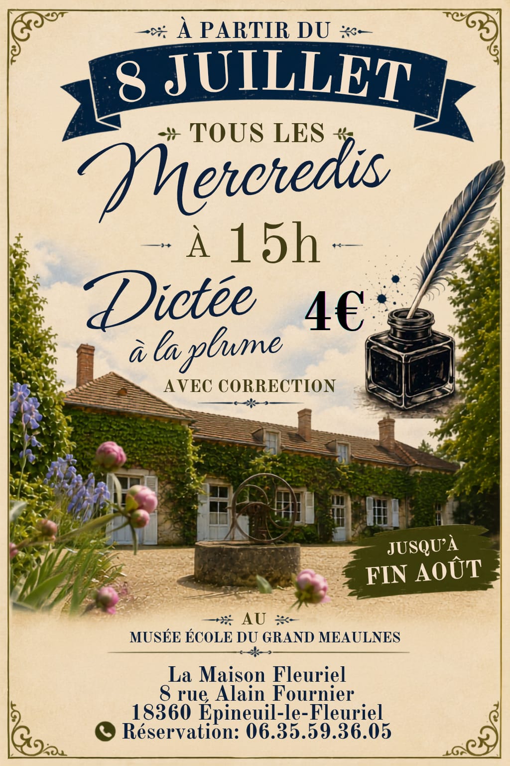 Dictée du mercredi à la Maison Ecole Épineuil-le-Fleuriel