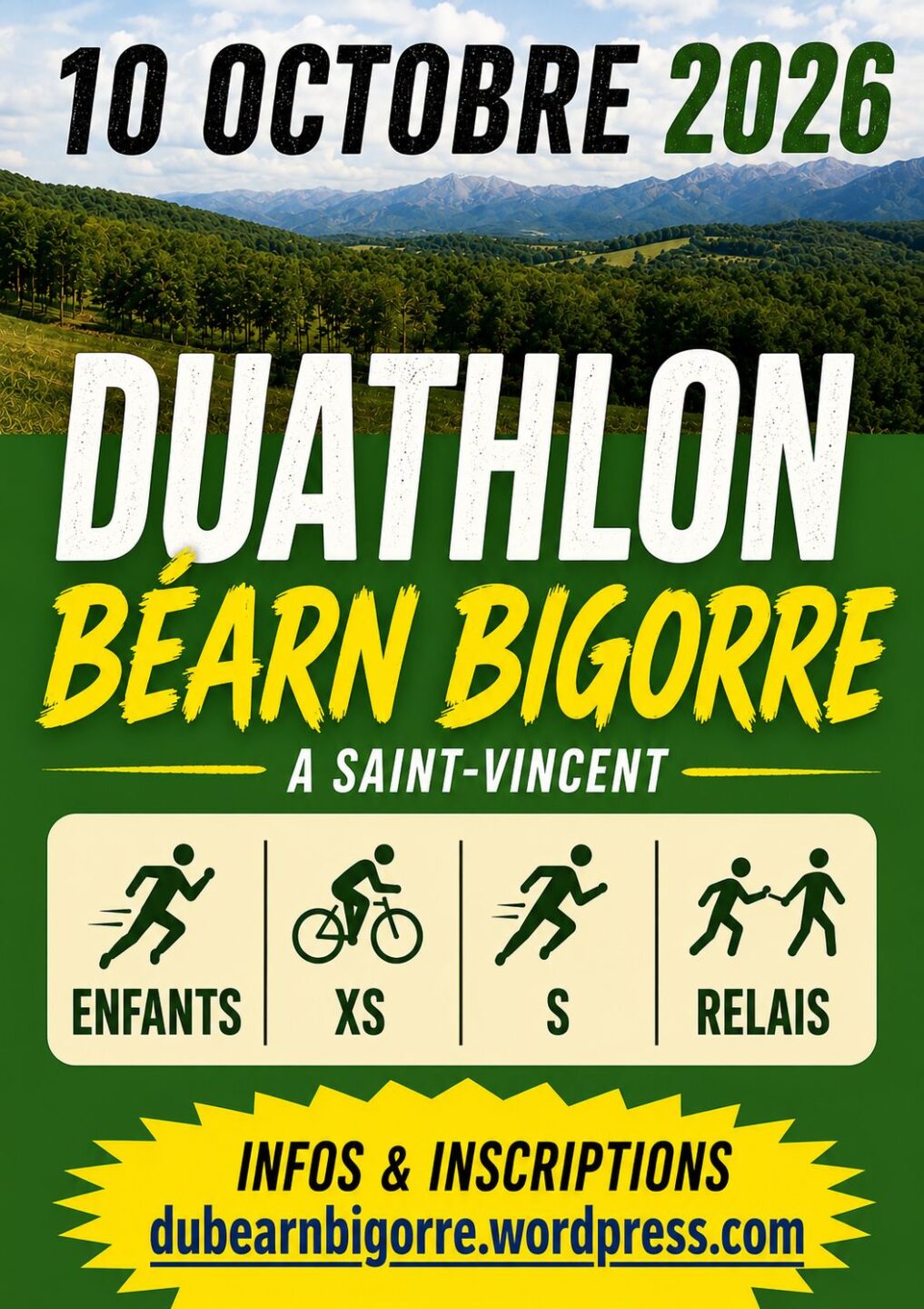 Duathlon Béarn Bigorre Place de l'Église Saint-Vincent 2026-10-10