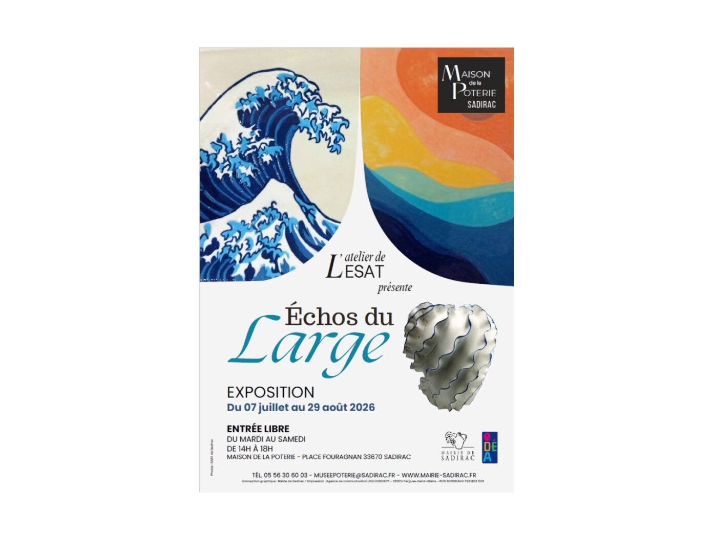 Échos du large Exposition de céramiques de l&rsquo;Atelier de l&rsquo;ESAT Place Fouragnan Sadirac