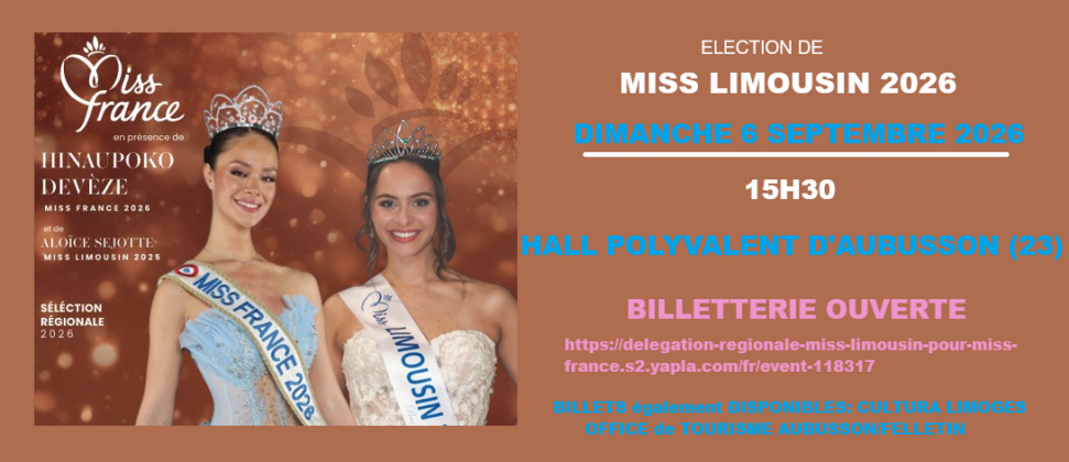 Élection de Miss Limousin 2026  Aubusson