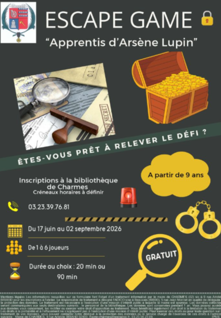 Escape game à la bibliothèque de Charmes Charmes