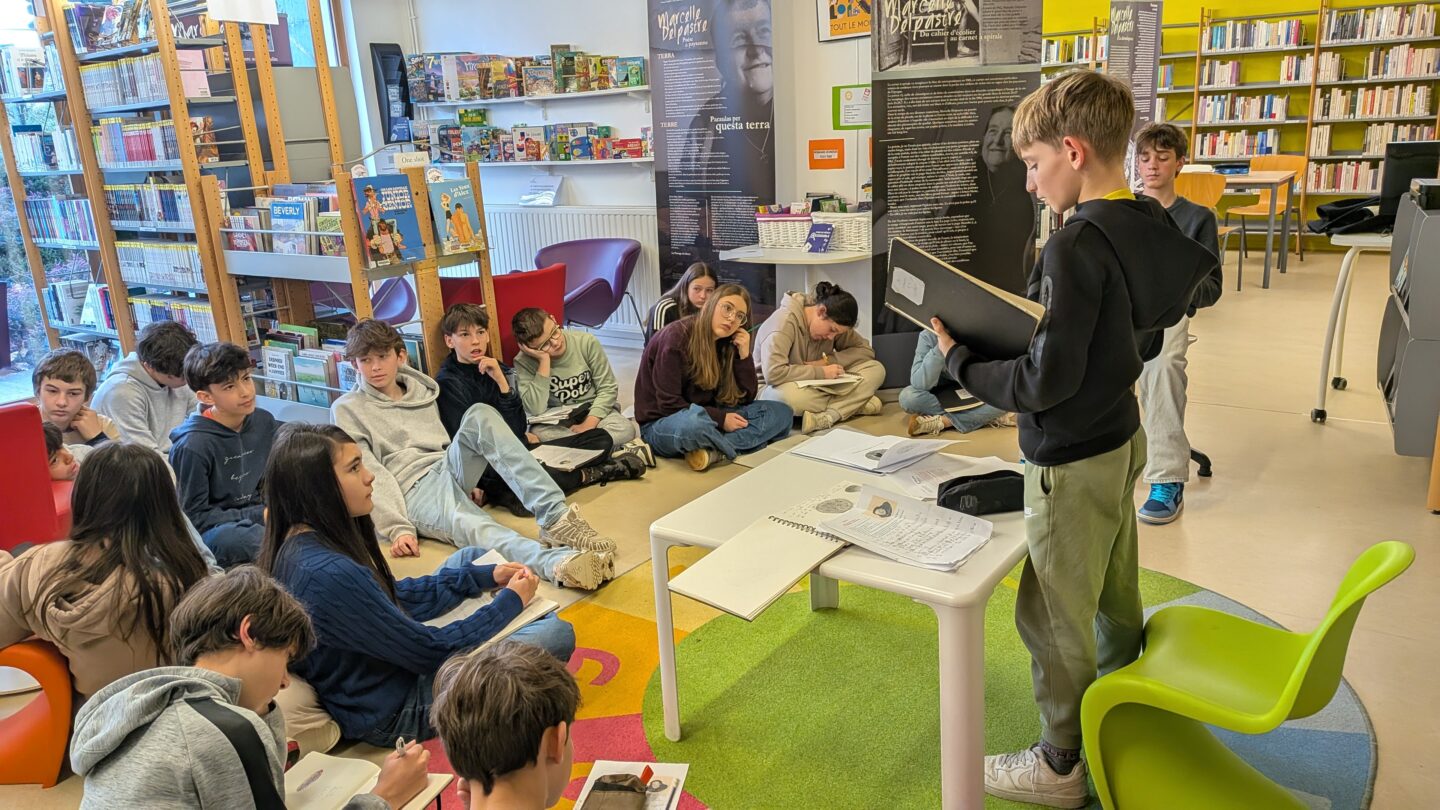 Exposition Autour de Marcelle Delpastre par les élèves de 5ème CHAAP du Collège de Châlus Librariá occitana Limoges