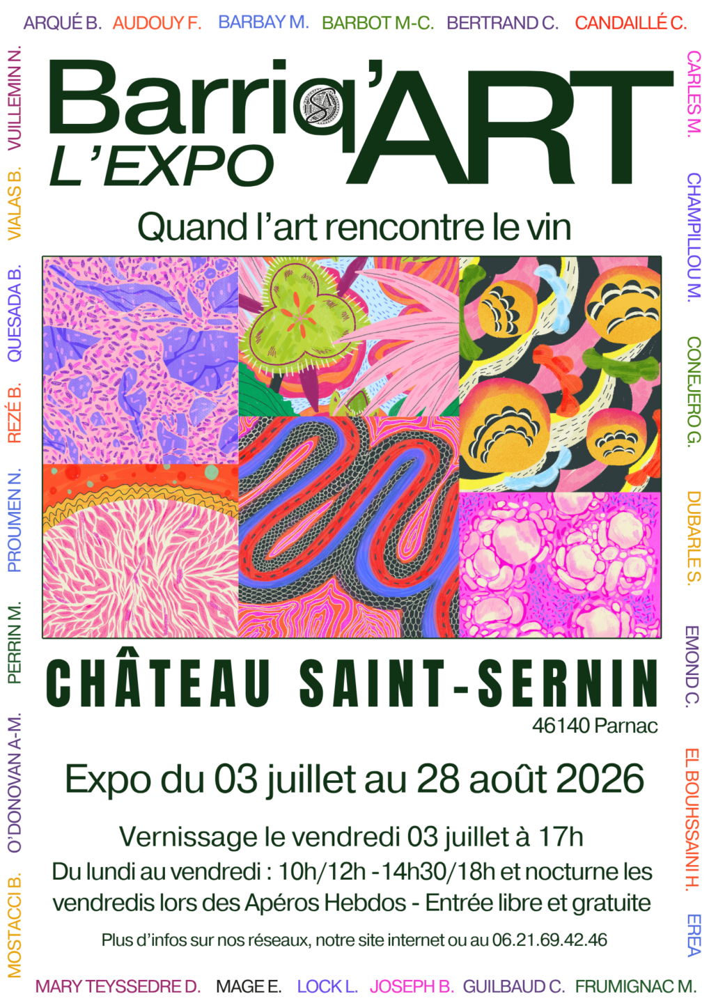 Exposition Barriq’Art au Château Saint-Sernin Les Landes Parnac