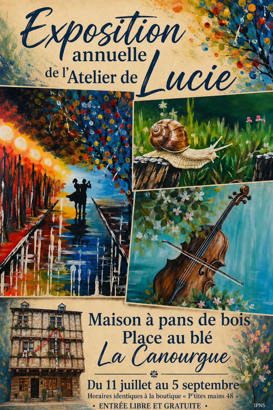EXPOSITION D’ART ANNUELLE DE L’ATELIER DE LUCIE Place au blé La Canourgue